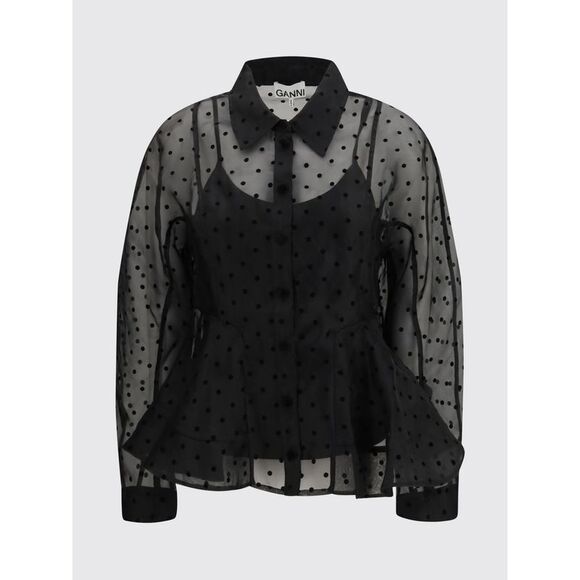 Ganni Shirt Woman Black - Picture 2 of 4